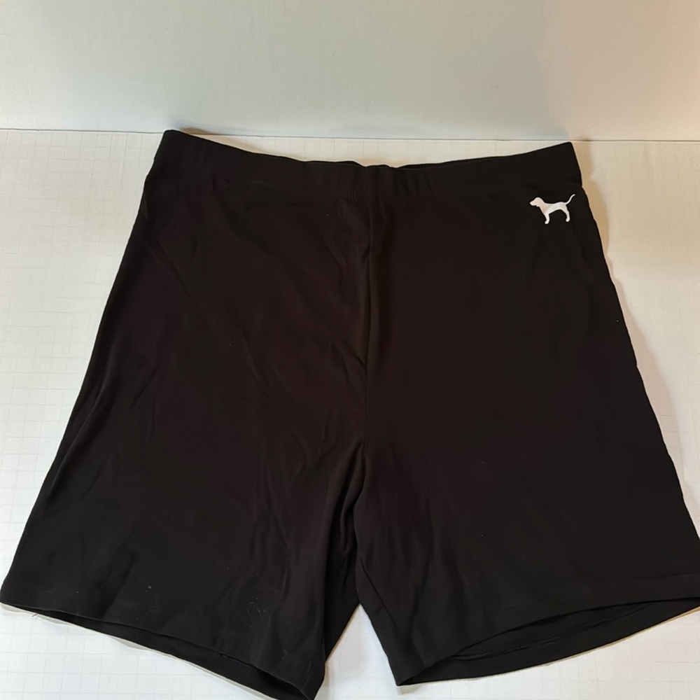 PINK Yoga Shorts Black Cotton Stretch NWOT